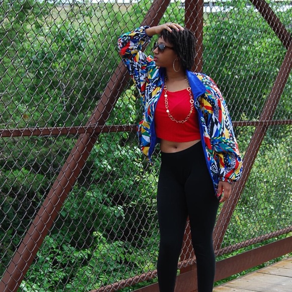 Reversible Retro 80’s Sweat Suit Jacket w/ Pockets - Picture 4 of 5